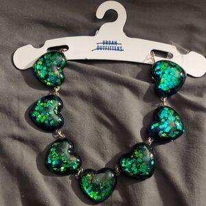 Urban Outfitters Green Heart Necklace